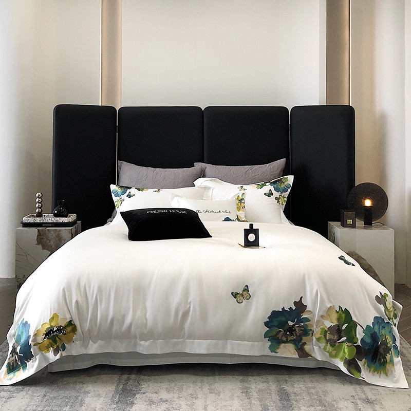 Home Textiles Super Soft - غطاء لحاف ناعم حريري أبيض ،
