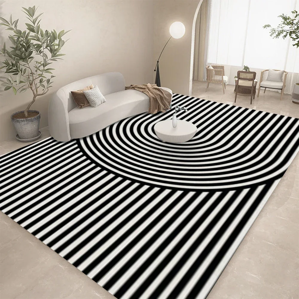 Home Lines Textiles - HD-أسود أبيض خط هندسي مجردة الفن