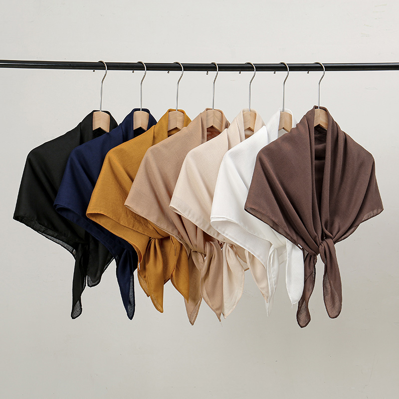 Home Textiles Store - بلون القطن الكتان 90 مربع وشاح