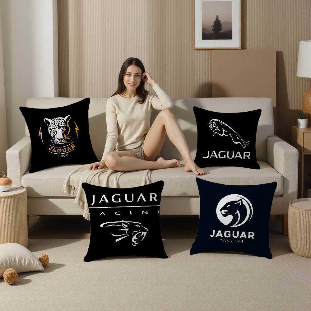 Home Textiles Logo - غطاء وسادة بشعار سيارة جاكوار، غطاء
