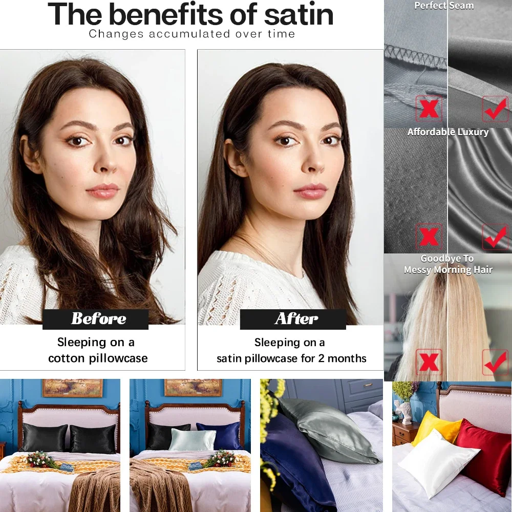 2 عبوة من كيس وسادة الساتان لل - مراجعة Home Textiles Super Soft وسعره