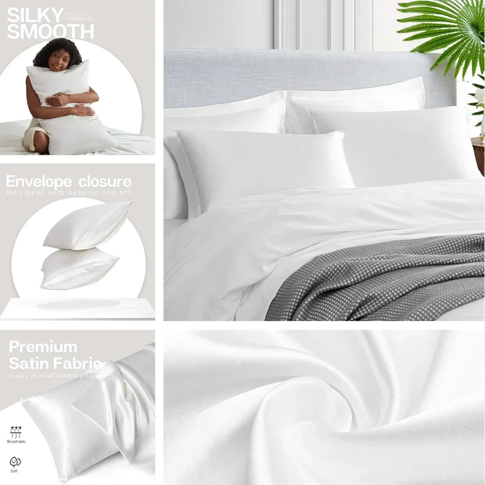 2 عبوة من كيس وسادة الساتان لل - مراجعة Home Textiles Super Soft وسعره