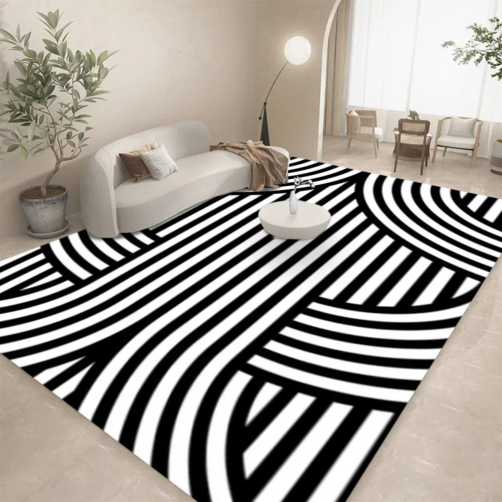 HD-أسود أبيض خط هندسي مجردة ال - مراجعة Home Lines Textiles وسعره