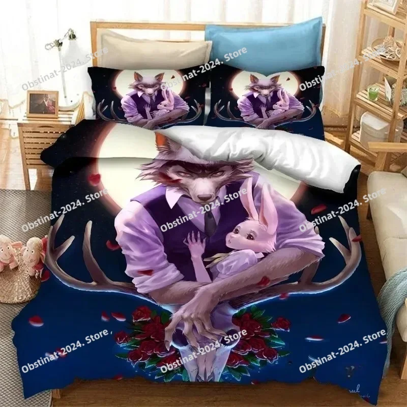 أنيمي BEASTARS طقم سرير طباعة  - مراجعة Home Textiles Super Soft وسعره