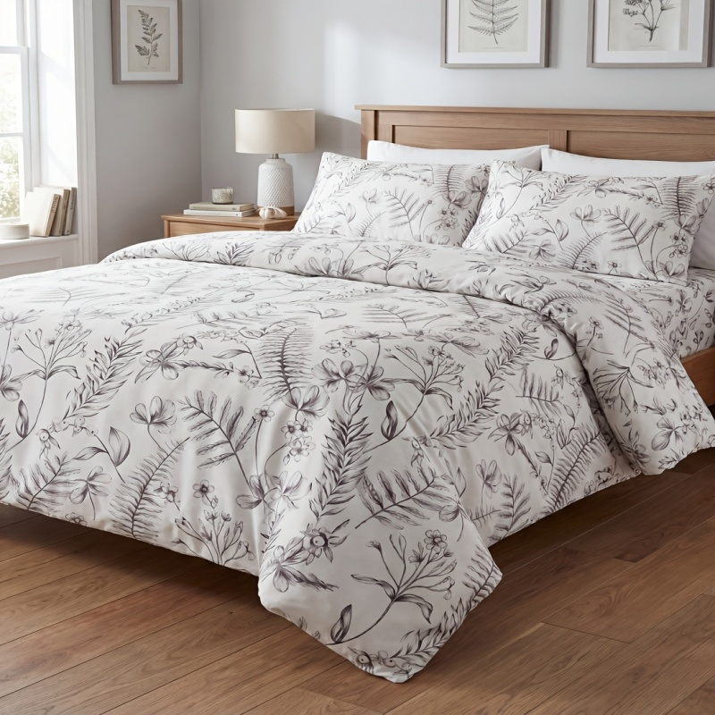 طقم غطاء لحاف بتصميم فني رمادي - مراجعة Home Lines Textiles وسعره